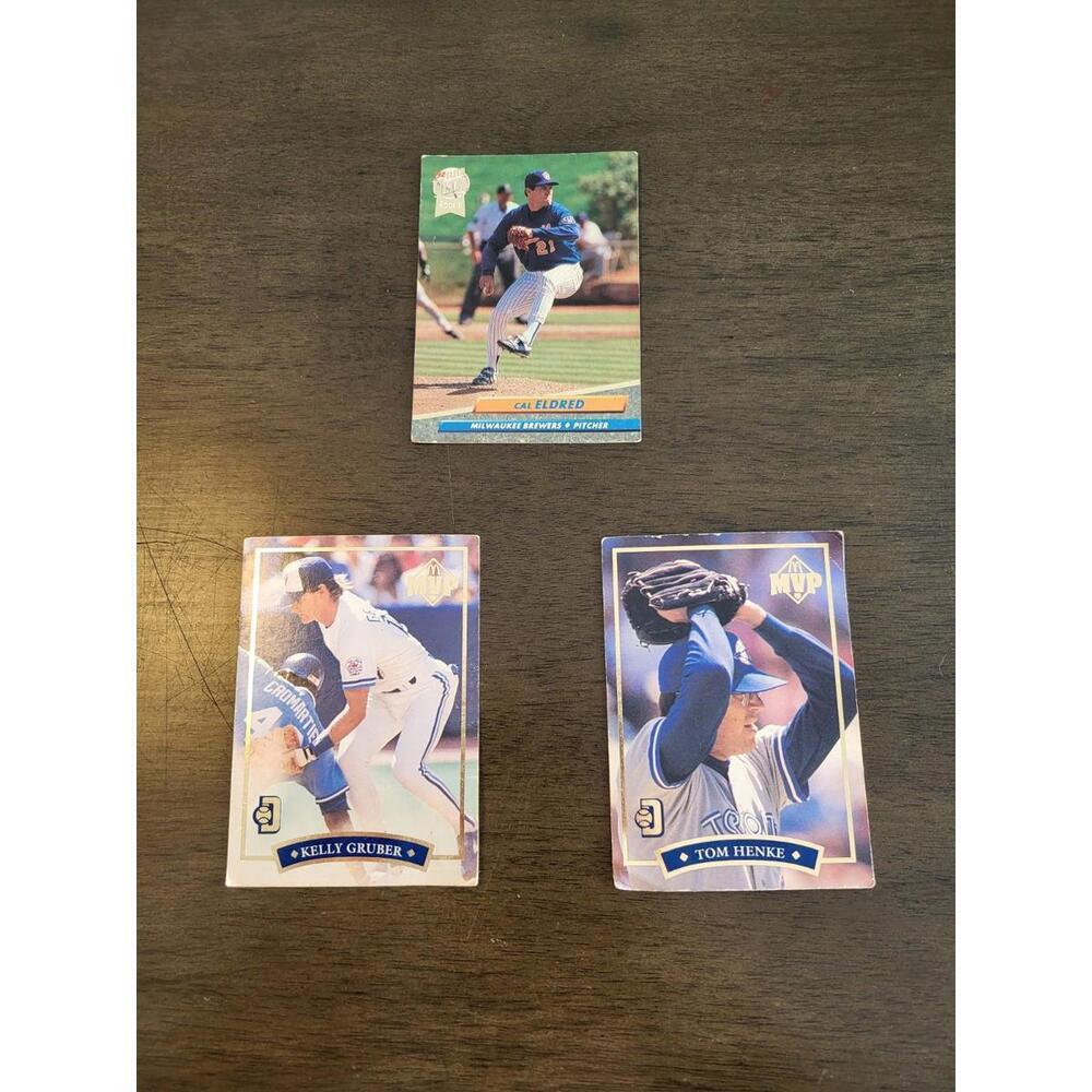 Baseball Cards (Kelley Gruber, Cal Eldred, Tom Henke) 3 Total